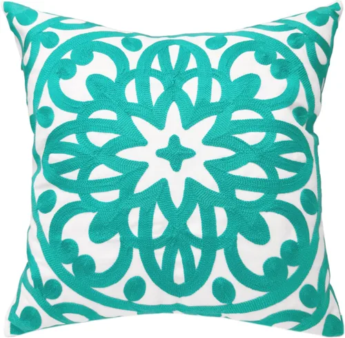 Miniatura 21 de Alysheer - Funda de almohada lumbar decorativa bordada 12" x 20", patrón de bordado clásico Boho Mandala, funda de cojín rectangular de algodón