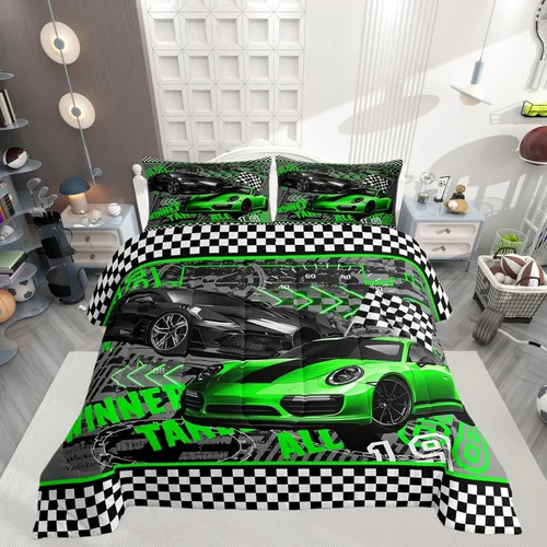 Miniatura 20 de Juego de edredón de béisbol en 3D para niños, tamaño twin, juego de ropa de cama para niños amantes de los deportes de juegos de pelota, decoración