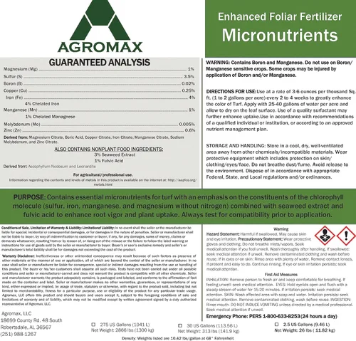 Miniatura 2 de Micronutrientes (1 galón) por AGROMAX - Fertilizante líquido