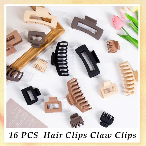 Miniatura 3 de Pinzas Premium para el Cabello para Mujeres: Pinzas de Garra con Lazo para Cabello Grueso y Delgado, Pinzas Grandes Antideslizantes con Lazo en Negro
