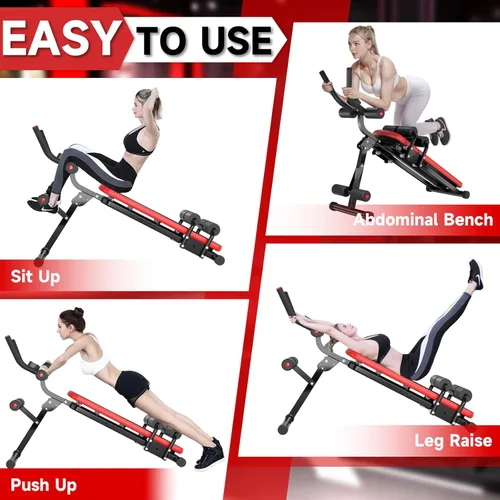 Miniatura 2 de Bigzzia Máquina de abdominales, 5 en 1 ajustable, banco de entrenamiento abdominal, entrenador de abdomen para entrenamiento de estómago, máquina