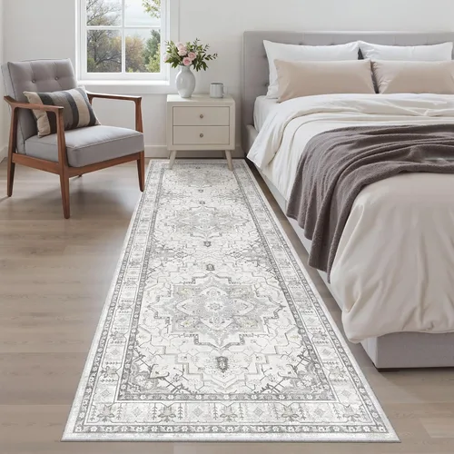 Miniatura 961 de Madane Tapete lavable de 2 x 10 pies para pasillo, cocina, recibidor, clásico, suave, antideslizante para interiores, casa de campo, baño, sala