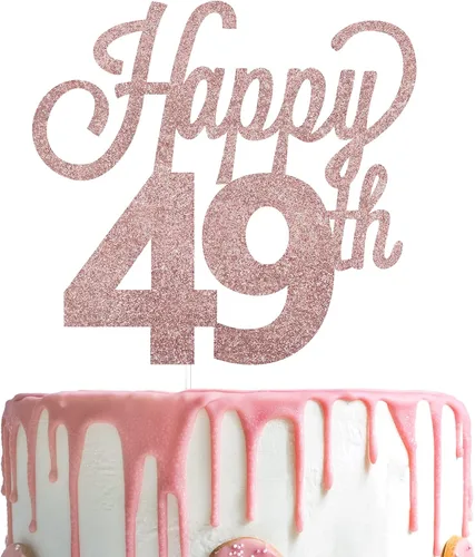 Miniatura 78 de LINGTEER - Decoración para pastel con texto "Happy Birthday 100", color negro