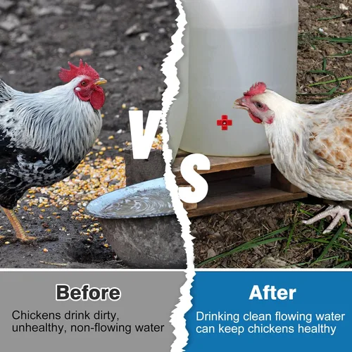 Miniatura 2 de Paquete de 20 pezones de agua para pollo, fácil de instalar, sistema de riego de aves de corral a prueba de fugas para gallinero, pato, codorniz