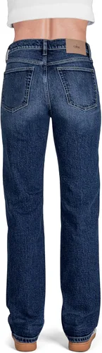 Miniatura 3 de Pantalones clásicos de mezclilla de tiro medio y corte recto para mujer