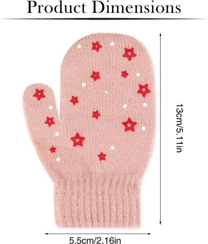 Miniatura 16 de ONESING 5 pares de guantes de invierno negros para bebés y niñas - Guantes cálidos para recién nacidos