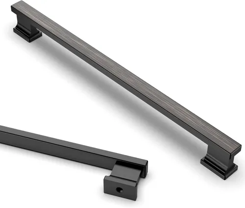 Miniatura 20 de Asidrama - Paquete de 6 manijas de gabinete de cocina color latón cepillado de 3.75 pulgadas (96mm), tiradores para gabinete, accesorios