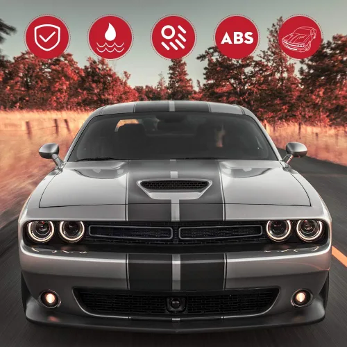 Miniatura 2 de JeCar Insertos de Parrilla ABS Kit de Embellecedores de Cubierta de Parrilla Accesorios Exteriores Compatibles con Dodge Challenger 2015-2023