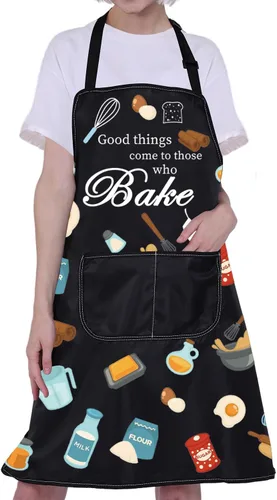 CMNIM Delantales divertidos para mujeres y hombres, regalos para hornear para panaderos, delantal de cocina con bolsillo, regalos para amantes de la