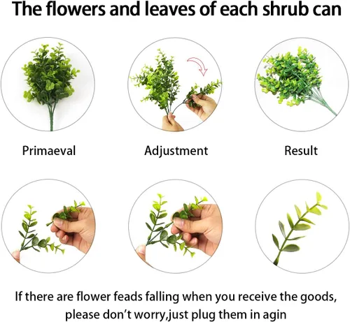 Miniatura 6 de Flores artificiales para exteriores, 8 paquetes de flores falsas resistentes a los rayos UV, flores sintéticas de plástico para exteriores, plantas