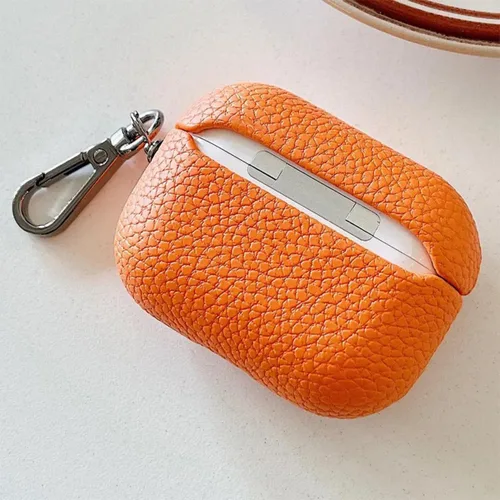 Miniatura 4 de Funda personalizada con nombre para AirPods Pro, añade tus propias iniciales personalizadas, monograma, funda de lujo de cuero vegano para Air Pods