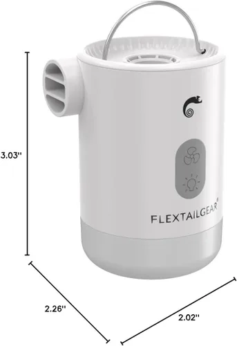 Miniatura 8 de FLEXTAILGEAR Bomba de aire de 4.5 kPa para inflables, bomba de aire portátil con luz LED, batería recargable de 3600 mAh, bomba de inflador