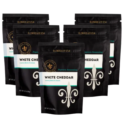 Miniatura 7 de Condimento para palomitas de maíz cheddar blanco, sin OMG y sin gluten, vegetariano, palomitas gourmet reales, condimento de palomitas de maíz bajas