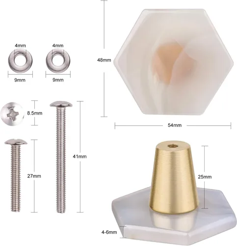 Miniatura 2 de Rockcloud Cajón de perilla de ágata con tornillos, mango de ágata morada en forma de corazón para armario, armario, accesorios de ferretería