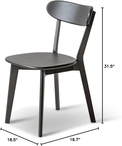 Miniatura 3 de Sillas de comedor de madera maciza 100% - Prácticas sillas de cocina - Silla de madera para comedor, cocina (1, negro)