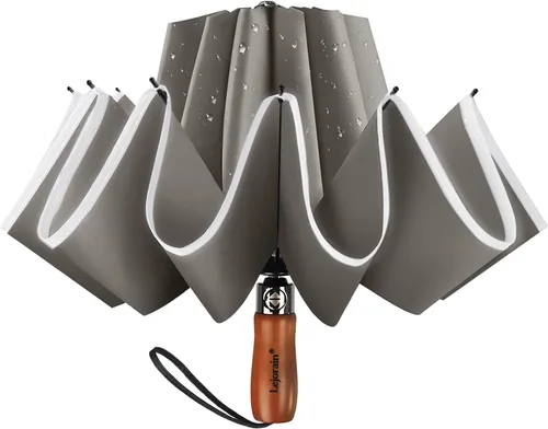Miniatura 16 de Lejorain Golf Large Inverted Umbrella - Black Big Windproof Heavy Duty Upside Down 46/50/54 Inch Compact Reverse Car Automatic Folding Reflective