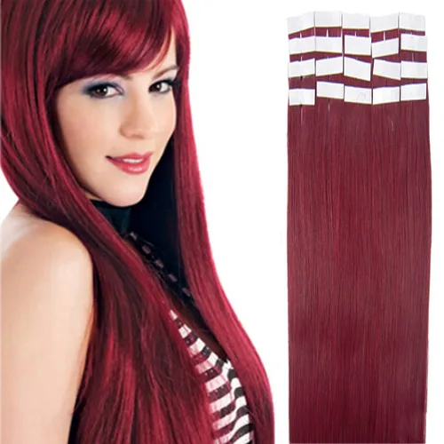 Miniatura 61 de Extensiones de cabello humano Remy con cinta adhesiva sin costuras (16 pulgadas, 10 unidades, rubio ceniza)