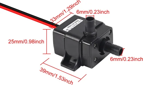 Miniatura 5 de DIANN 2pcs mini bomba de agua sumergible DC 12V pequeña fuente bomba (4.8W 240L/H) para pecera acuario fuente