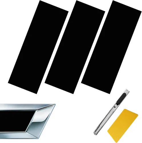 Compatible con calcomanías de emblema de logotipo Chevy Bowtie de 11.8" x 4", 3 piezas, calcomanías cortadas DIY, 3 piezas de superposición de Negro