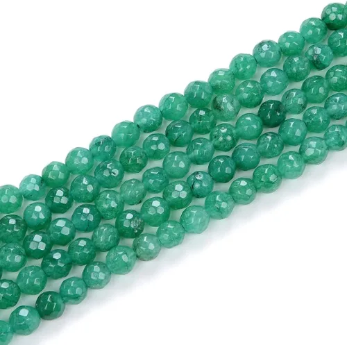Miniatura 8 de Adabele GH-E10 - 120 piedras preciosas curativas de jade verde esmeralda natural de 0.236 pulgadas (0.236 in), cuentas sueltas redondas facetadas