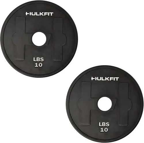 Juego de discos de peso de acero recubiertos de goma de 2 pulgadas para barra de mancuernas y placa cargables, solo entrenamiento de fuerza, color