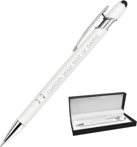 Miniatura 24 de Bolígrafos personalizados con nombre a granel, juego de bolígrafos personalizados, lápiz capacitivo grabado, logotipo, texto, regalo para negocios