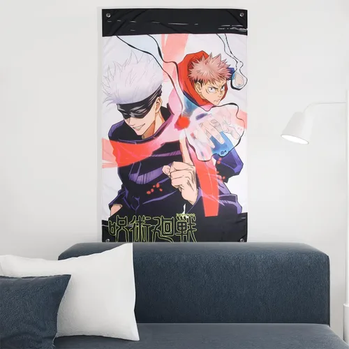 Miniatura 2 de JUST FUNKY Jujutsu Kaisen Tapiz JJK Manga Arte de pared Anime Decoración Satoru Gojo y Yuji Itadori 30 x 50 pulgadas
