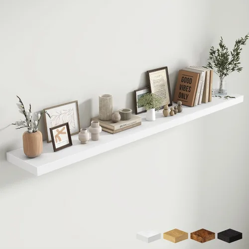 Miniatura 117 de Estantes flotantes de 48 pulgadas para pared, estante de chimenea de 10 pulgadas de profundidad, estantes flotantes de madera para pared, estantes