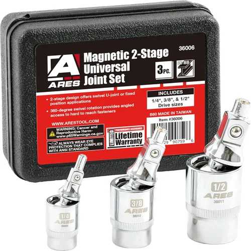 Miniatura 9 de ARES 71270 - Juego de accesorios de 10 piezas, acero al cromo vanadio de alta calidad con acabado espejo, incluye adaptadores de enchufe