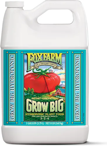 FoxFarm Grow Big Hydro Fertilizante Líquido, Alimento para Plantas con Micronutrientes para Sistemas Hidropónicos - Mejora el Crecimiento