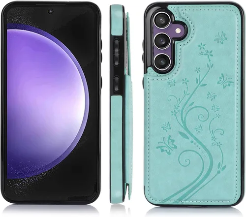 Miniatura 4 de Asuwish Funda de teléfono para Samsung Galaxy S23 FE 5G con protector de pantalla de vidrio templado y tarjetero con soporte para tarjetero, soporte