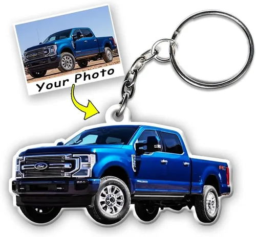 Miniatura 3 de Llavero acrílico personalizado con foto personalizada para amantes de la camioneta, accesorios de regalo para chicos de camioneta (acrílico)