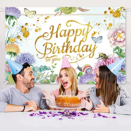 Miniatura 3 de Pancarta de fondo de fotografía de cumpleaños de jardín de flores rosas para decoración de fiesta de mujeres