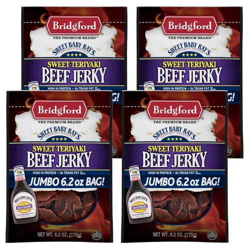 Miniatura 14 de Bridgford Sweet Baby Ray's Beef Jerky Sweet N Spicy - Paquete de 2 unidades de 6.2 onzas, cecina de res picante endulzada con alto contenido