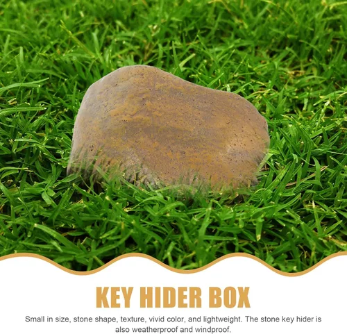 Miniatura 6 de Sosoport Stone Key Hider - Caja de almacenamiento de llaves de resina para exteriores, resistente a la intemperie, diseño de piedra falsa