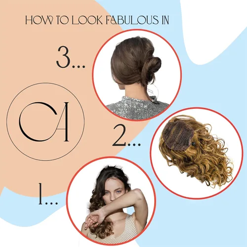 Miniatura 3 de CAISHA Extensiones de cola de caballo de 18 pulgadas, mezcla de marrón claro ondulado voluminoso PH27 mezcla marrón claro #6T27 PH27
