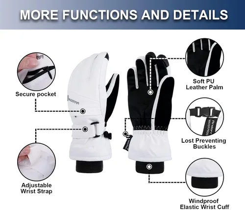 Miniatura 5 de ANDORRA Guantes de esquí impermeables con pantalla táctil para mujer
