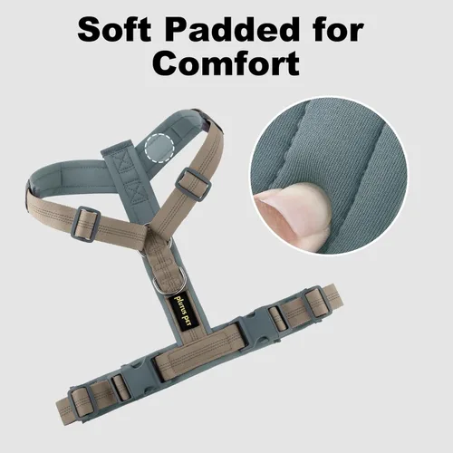 Miniatura 44 de Arnés para perro Plutus Pet sin tirón, arnés ajustable de nylon con acolchado suave, arnés para perro reflectante y resistente para perros pequeños