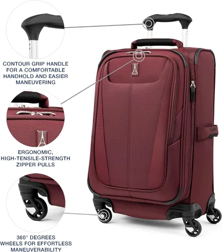 Miniatura 279 de Travelpro Maxlite 5 - Juego de 2 piezas de equipaje de mano de tela, expandibles con 4 ruedas giratorias, bolso blando para debajo del asiento, Negro