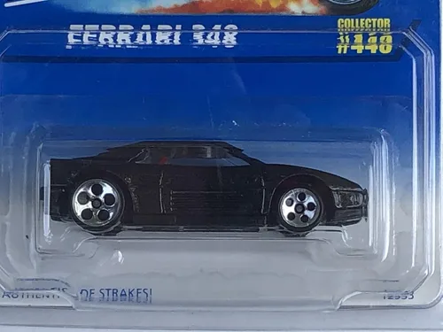 Miniatura 6 de Hot Wheels Black Ferrari 348 Collector #443 Coolest to Collect Card 5 DOT Wheel