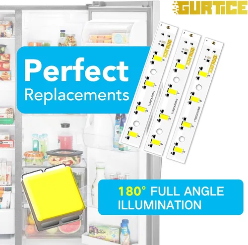 Miniatura 3 de Paquete de 2 tableros de luz LED WR55X26671 PS11767930 AP6035586 compatibles con refrigerador GE, repuesto 4468532 EAP11767930 LED3344588