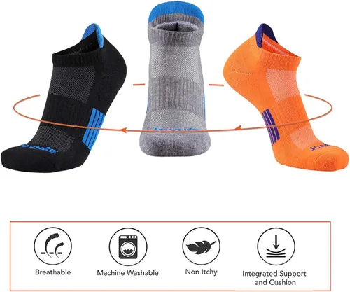 Miniatura 3 de JOYNÉE Mens Athletic Socks Low Cut Cushion Running Socks Breathable Comfort for Sports 6 Pack