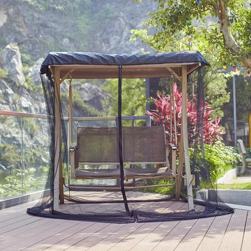 Miniatura 6 de Mosquitera para patio, pantalla de malla de poliéster con apertura de cremallera y techo impermeable, cortina de red rectangular