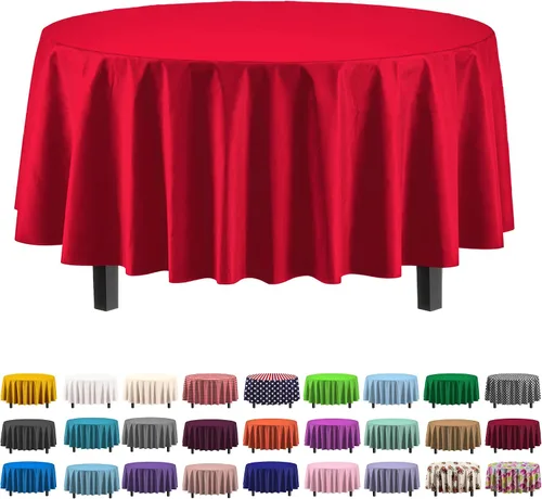 Miniatura 69 de Party Solids Paquete de 6 manteles de plástico prémium de 54 pulgadas x 108 pulgadas. Cubierta de mesa rectangular de plástico - Aqua