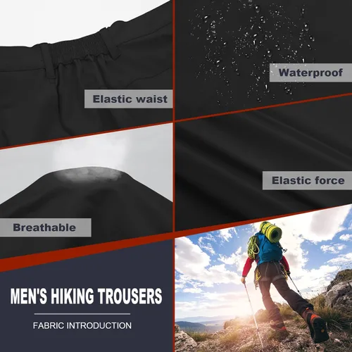 Miniatura 4 de MEETYOO Pantalones cargo de senderismo para hombre, impermeables, tácticos, ligeros, elásticos, para acampar