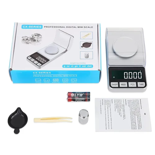 Miniatura 2 de Báscula digital de cocina de 1.76 oz x 0.001 onzas para alimentos, onzas y gramos, pequeña báscula de alimentos, mini báscula digital