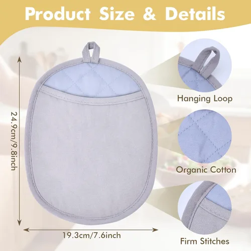 Miniatura 2 de Juego de 4 soportes de silicona para ollas y guantes de horno, almohadillas calientes antideslizantes para un manejo seguro de ollas, sartenes