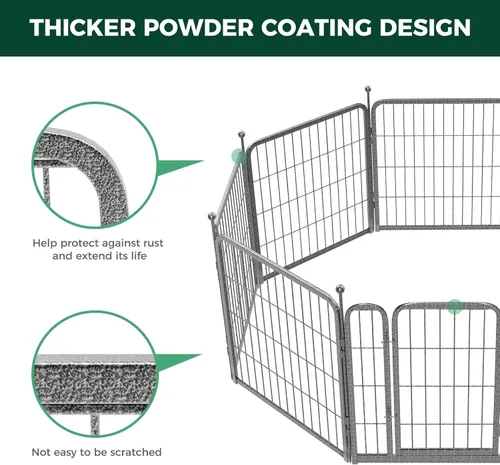 Miniatura 4 de FXW Aster - Corralito para perros diseñado para patio, 24 pulgadas, 8 paneles