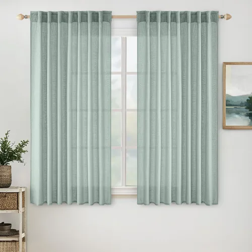Miniatura 50 de MIULEE Cortinas de lino blanco de 108 pulgadas de largo para dormitorio, sala de estar, cortinas de ventana con textura de lino suave y grueso, Lino
