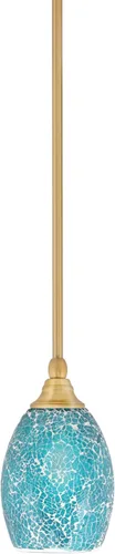 Miniatura 68 de Toltec Lighting Tallo Colgado Mini colgante, acabado de cobre negro, 3.5" cuadrado humo burbuja vidrio